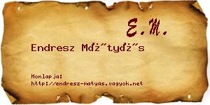 Endresz Mátyás névjegykártya