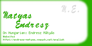 matyas endresz business card