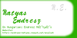 matyas endresz business card